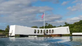 USS Arizona Memorial Damage at Pearl Harbor-December 7, 1941